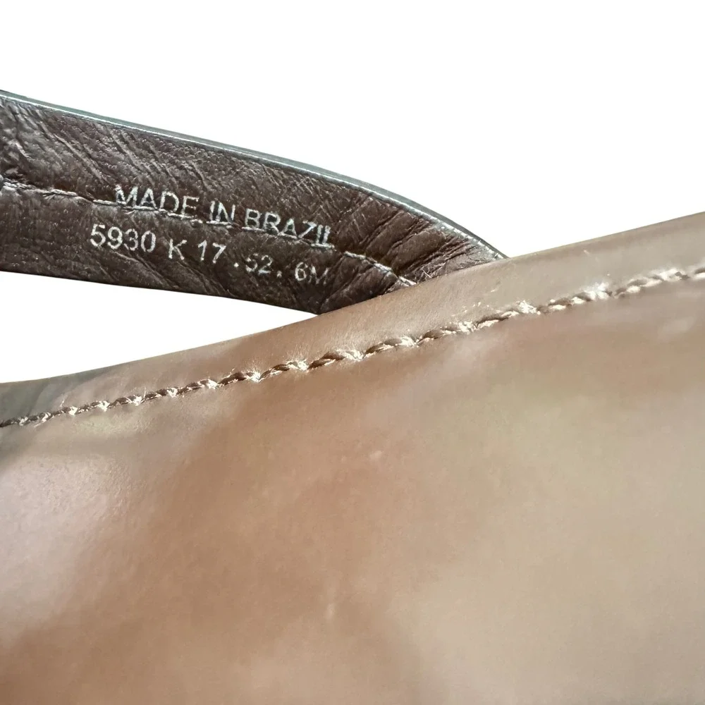 Tory Burch Miller Sandals Womens 6 Brown Leather Logo Thong Flat 5930 K17